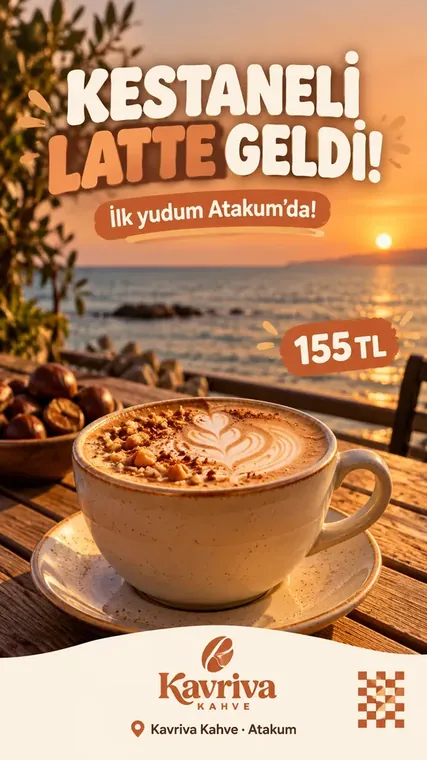 Kurgusal örnek: Atakum mağazasının kendi hazırladığı Kestaneli Latte paylaşımı