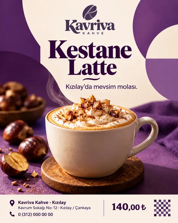 Kurgusal örnek: Kızılay mağazasının kendi hazırladığı Kestaneli Latte paylaşımı