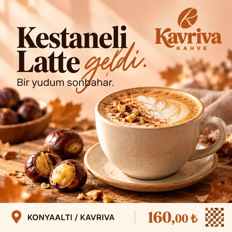 Kurgusal örnek: Konyaaltı mağazasının kendi hazırladığı Kestaneli Latte paylaşımı
