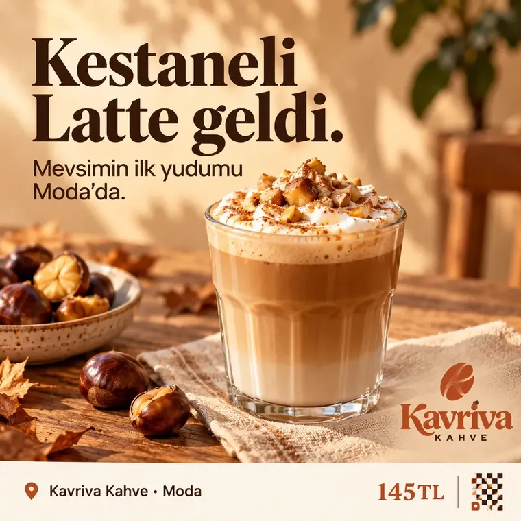 Kurgusal örnek: Moda mağazasının kendi hazırladığı Kestaneli Latte paylaşımı