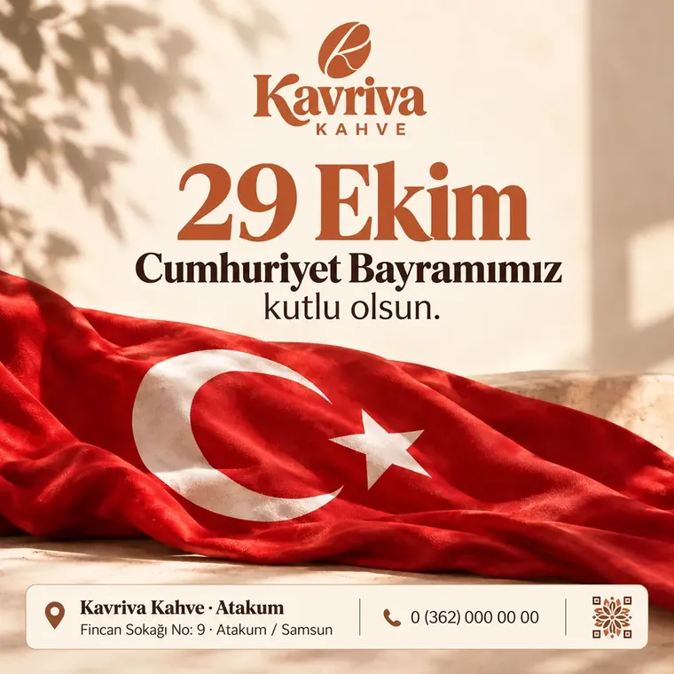 Atakum mağazasının Keripi ile hazırlanan 29 Ekim paylaşımı
