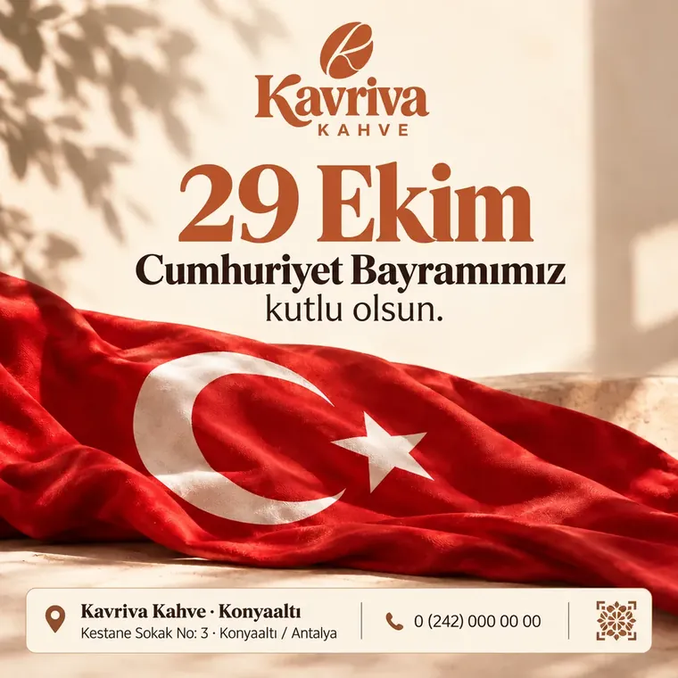 Konyaaltı mağazasının Keripi ile hazırlanan 29 Ekim paylaşımı